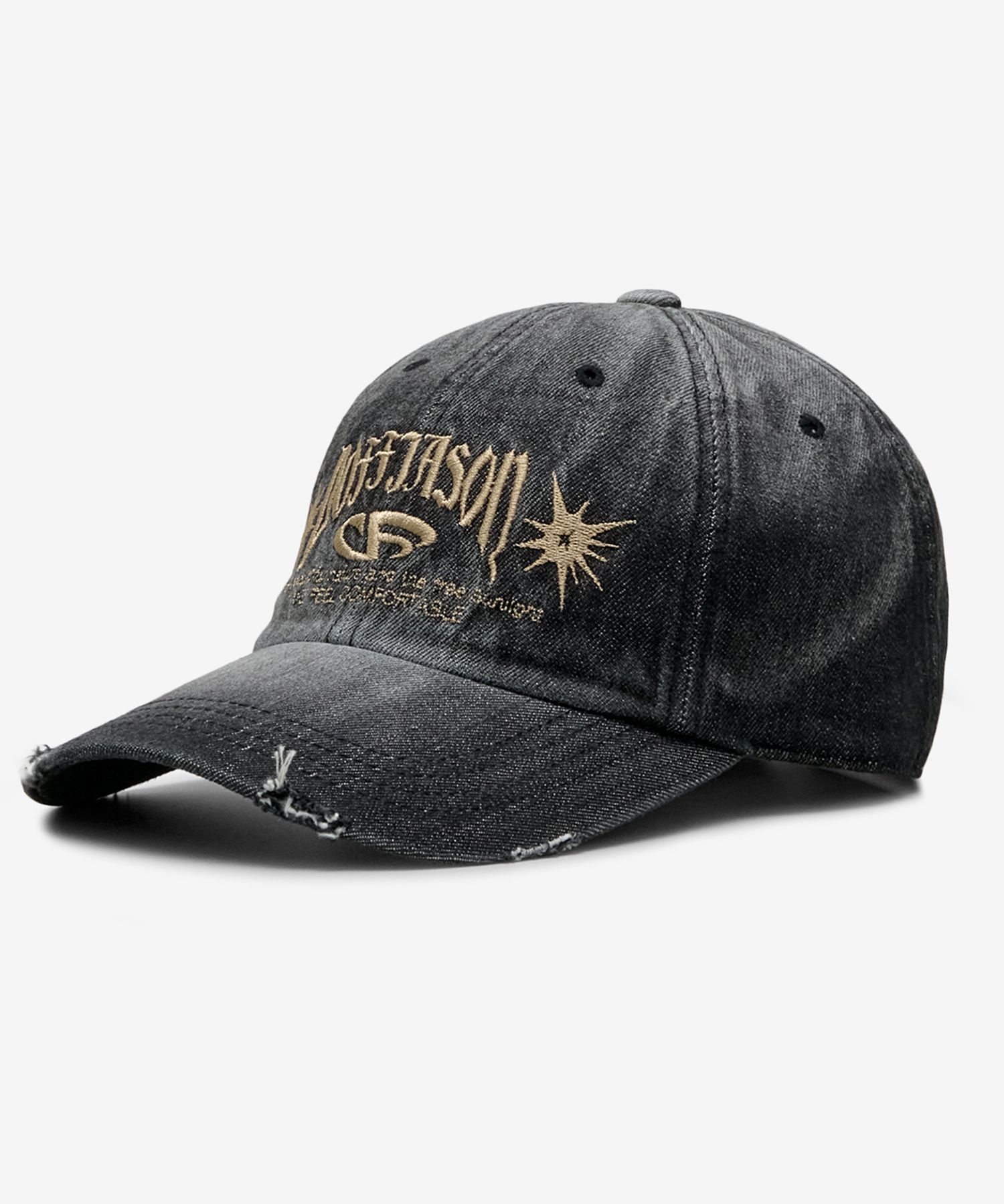 DOFFJASON ■ Vintage Washed Denim Ball Cap キャップ MUSINSA公式 | DOFFJASON Vintage Washed Denim Ball Cap BLACK