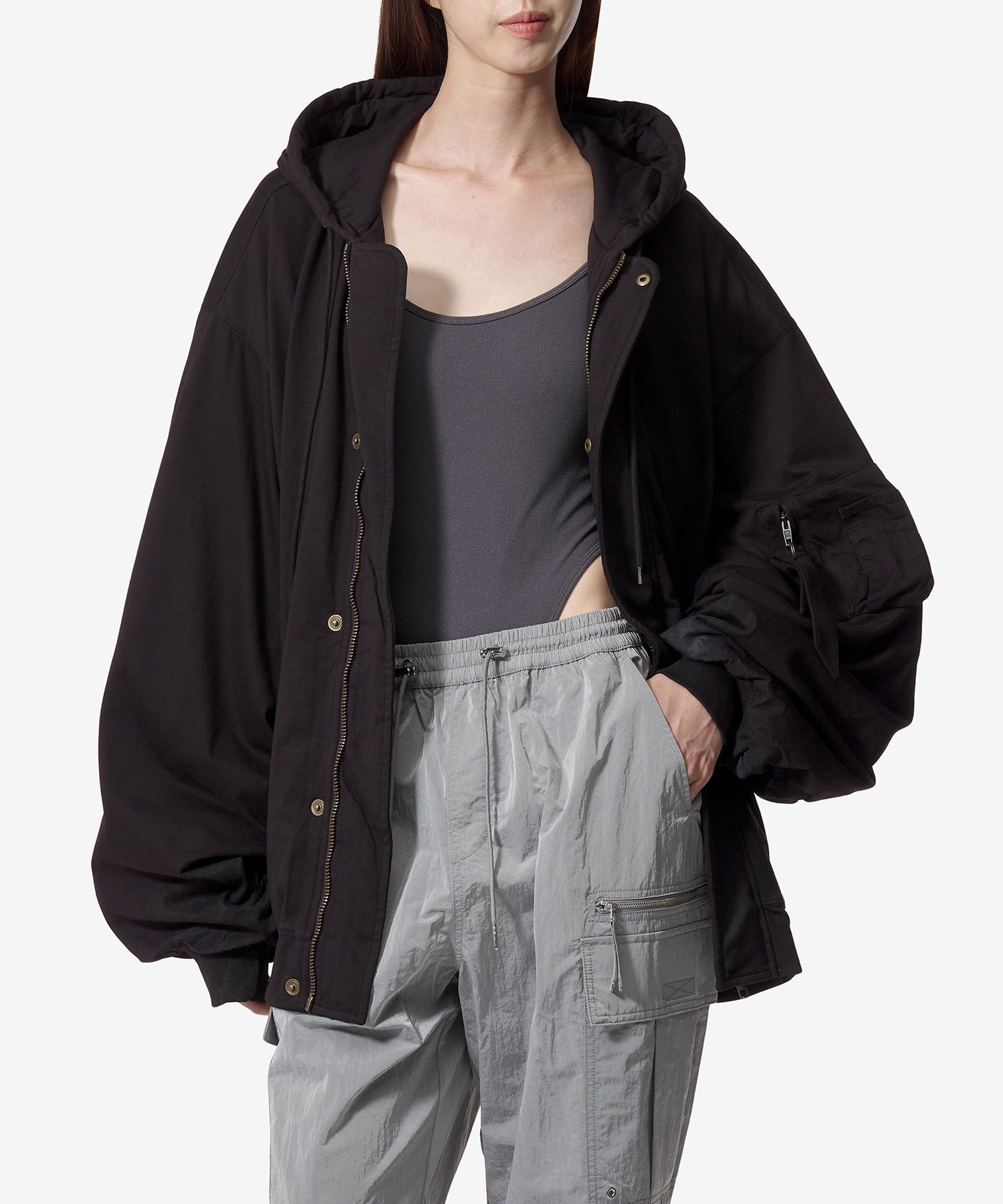 MUSINSA公式 | BALENCIAGA Padded Bomber Hooded Jacket - Washed