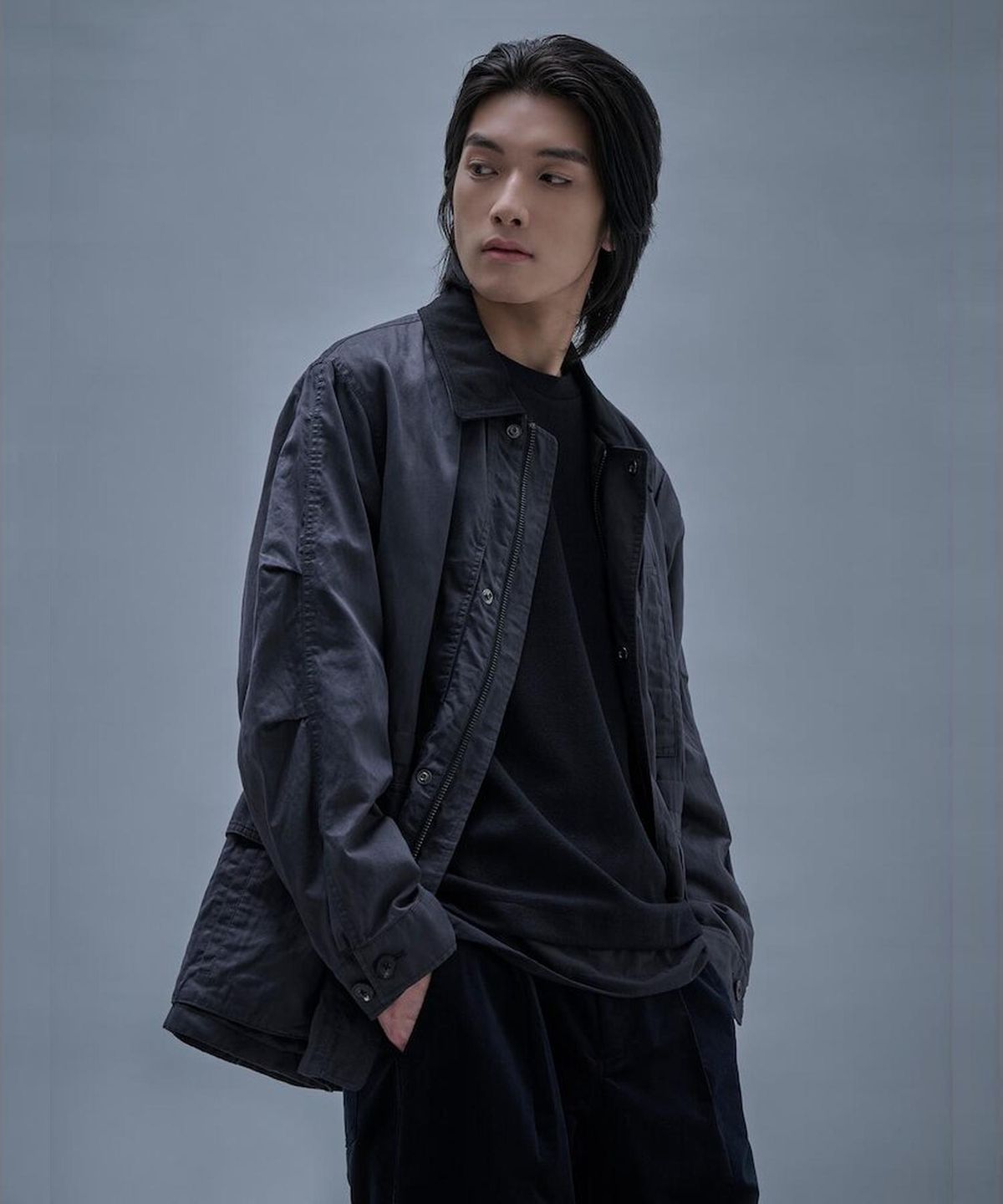 시프트지(SHIFT.G) Overfit Cotton Field Jacket Ash