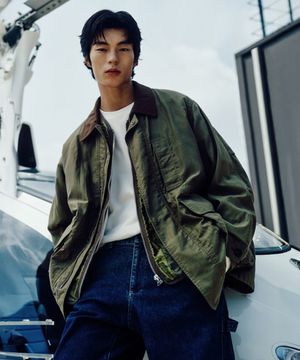 Overfit Cotton Field Jacket Khaki