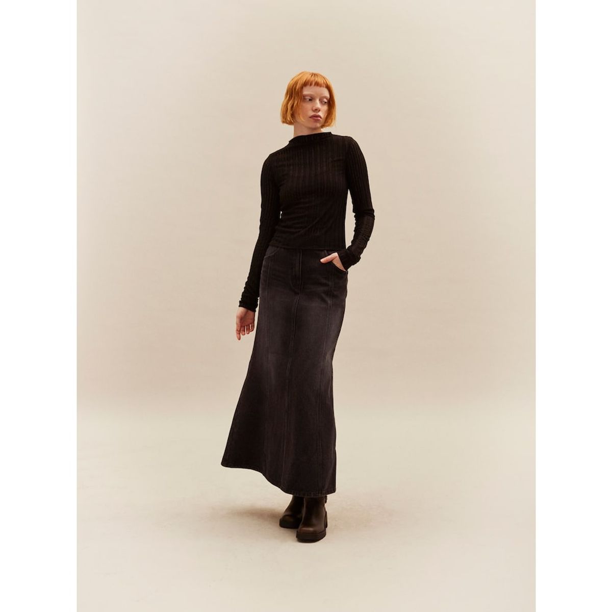 샌드 사운드(SAND SOUND) Mermaid Denim Skirt  Ash