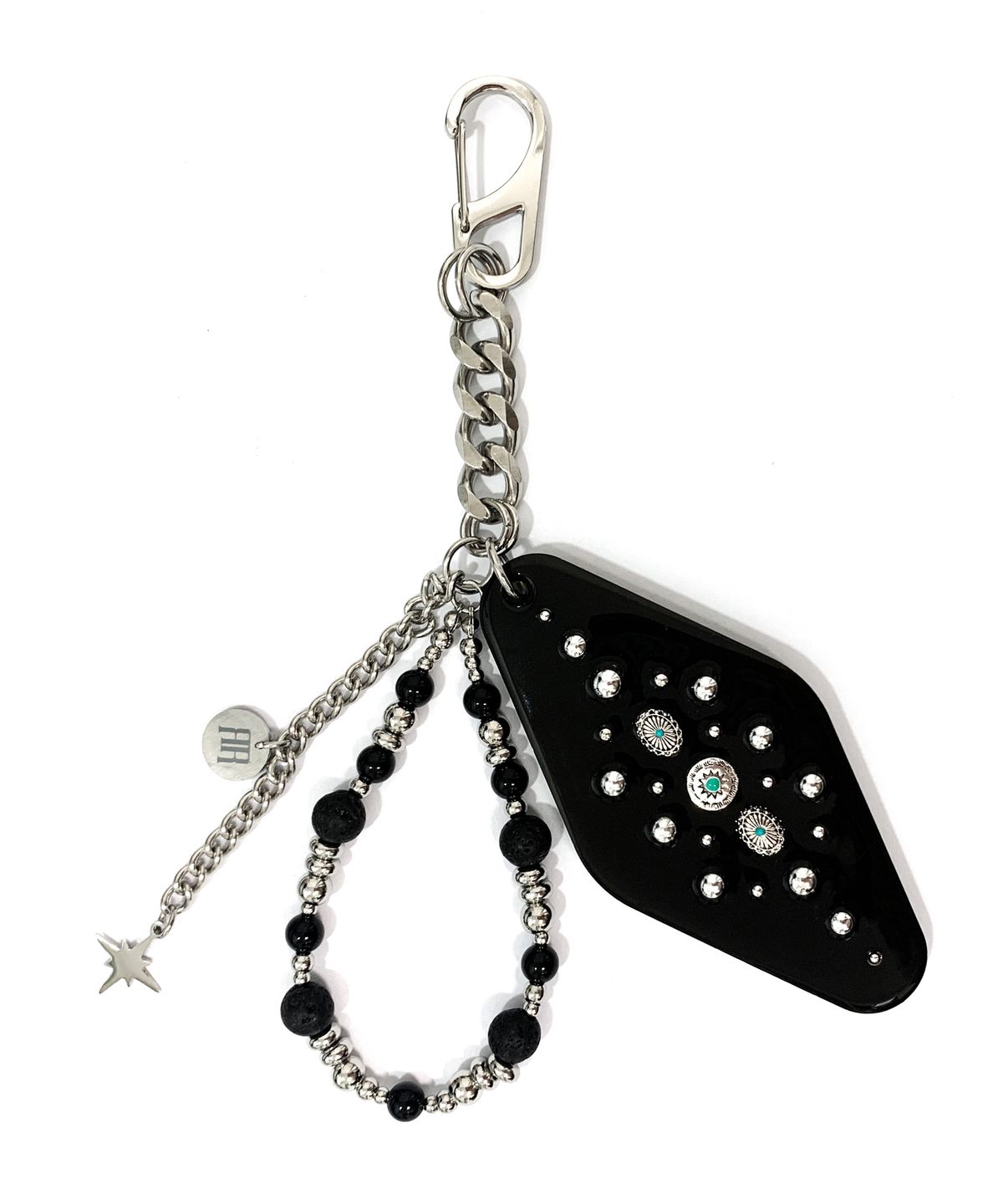 라드픽션(RAD FICTION) MORGAN WESTERN ORNAMENT KEY RING / TURQUOISE&BLACK