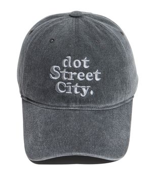 DOT 워싱 자수 볼캡-차콜