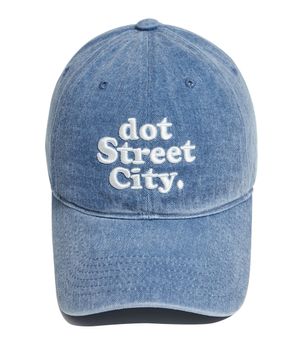 DOT 워싱 자수 볼캡-인디고블루