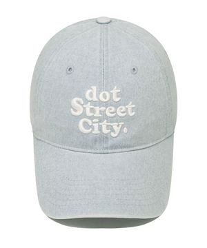 DOT 워싱 자수 볼캡-스카이블루