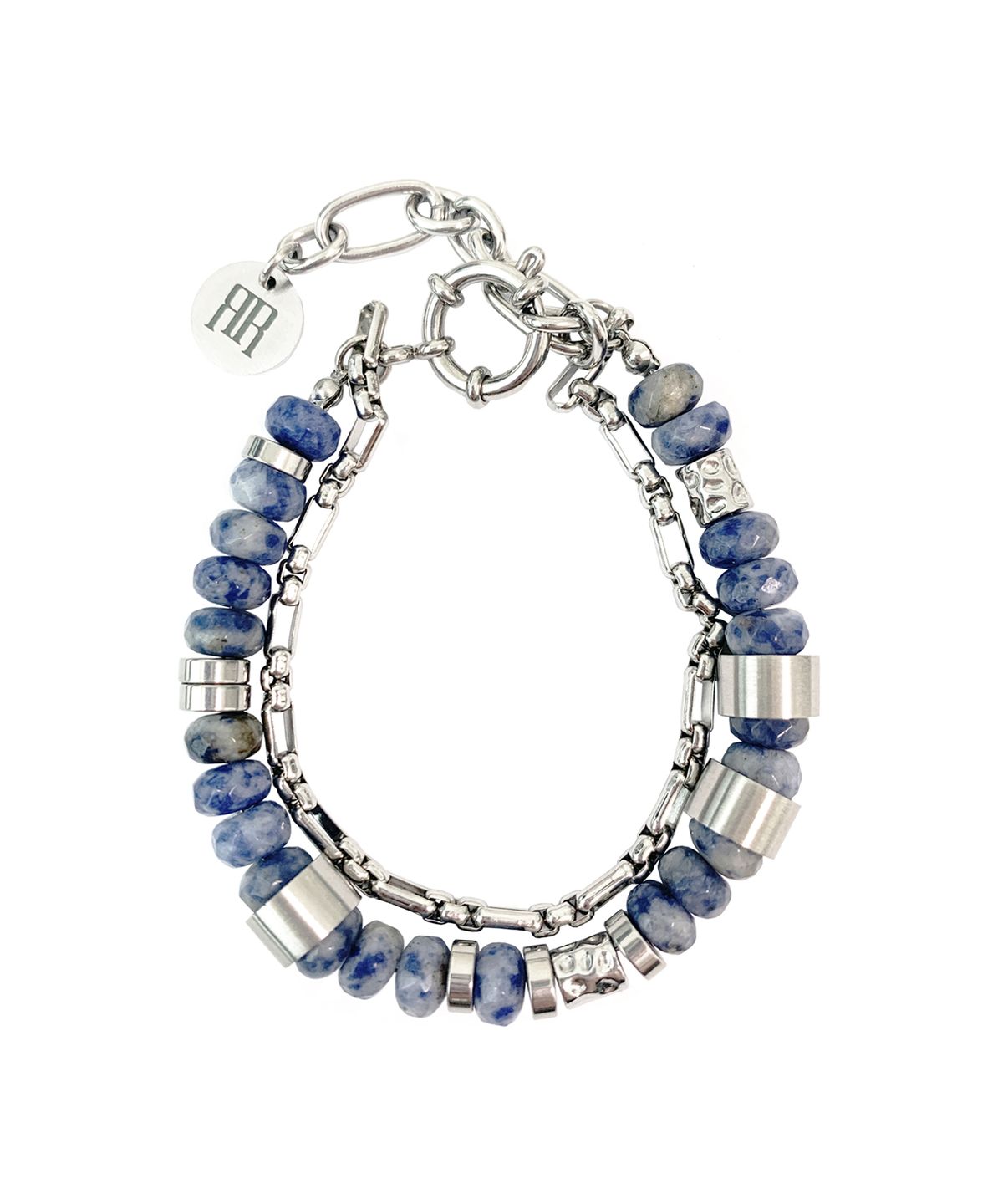 라드픽션(RAD FICTION) DANDEL BOLD GEMSTONE CHAIN BRACELET / CLOUDY BLUE
