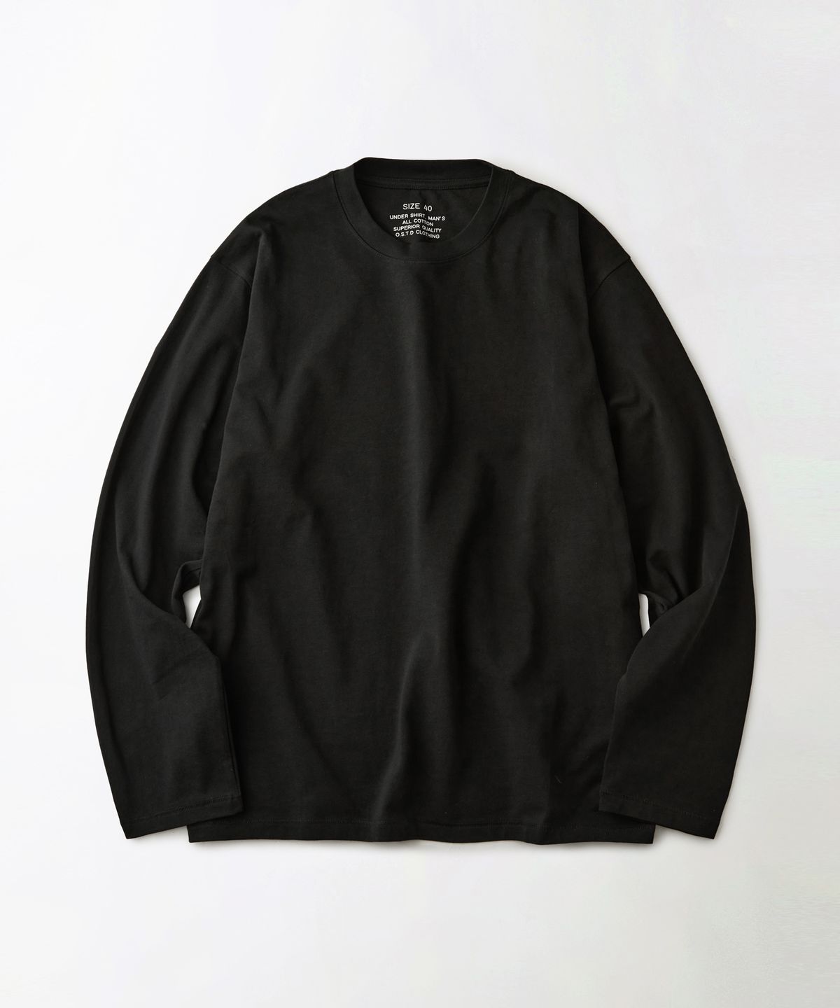 아웃스탠딩(OUTSTANDING) BASIC CREW NECK LONG SLEEVE TEE_BLACK