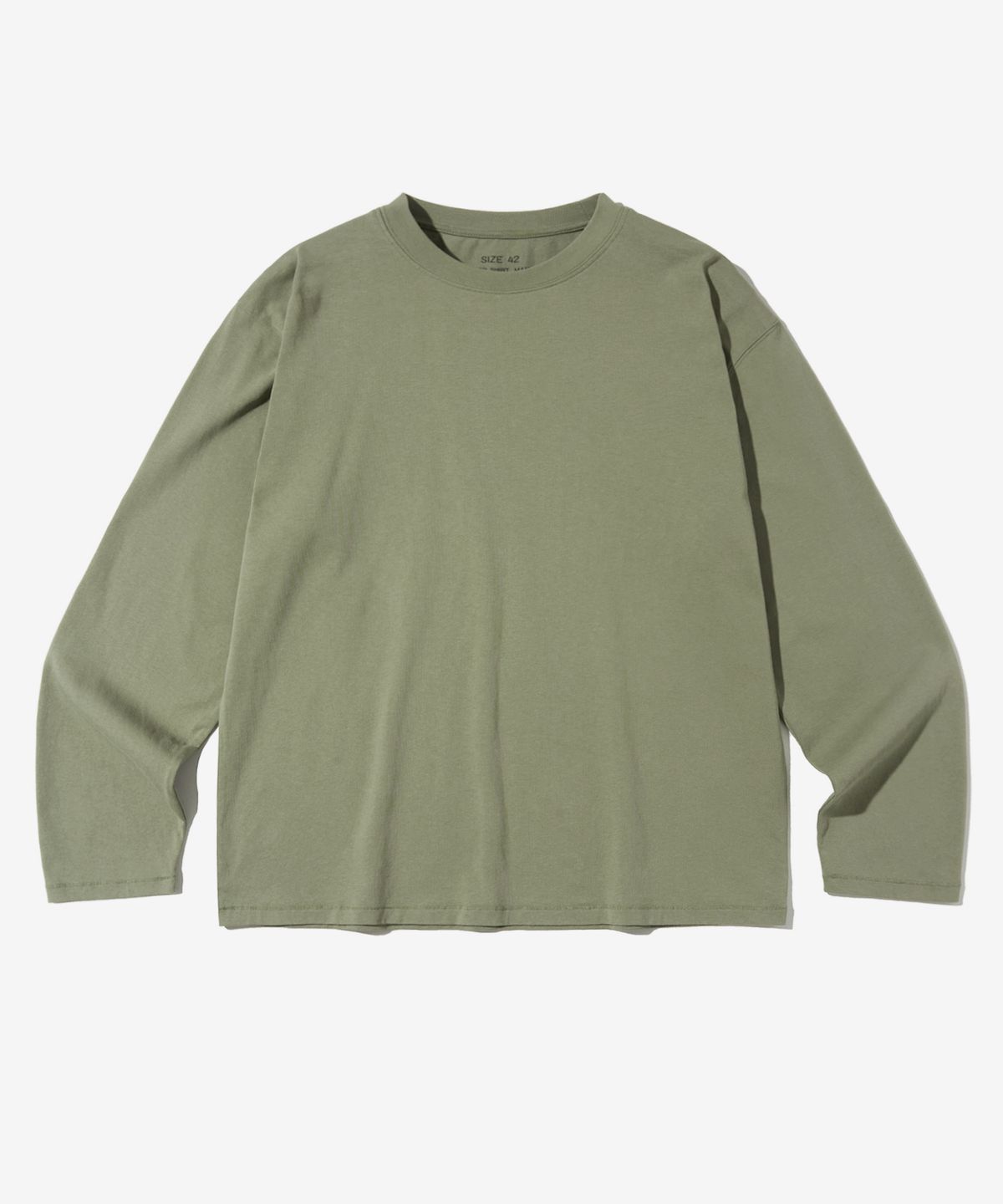아웃스탠딩(OUTSTANDING) BASIC CREW NECK LONG SLEEVE_OLIVE