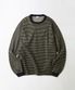 STRIPE CREW NECK LONG SLEEVE TEE_OLIVE/NAVY