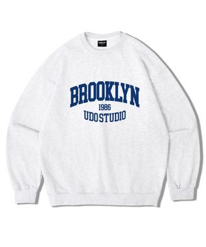 어센틱 릴렉스드 브루클린 맨투맨 스웨트 화이트블루