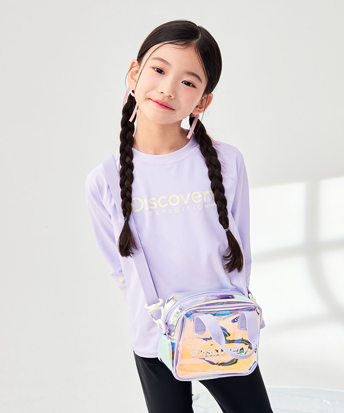 디스커버리 키즈(DISCOVERY KIDS) 클리어 토트 크로스 투웨이백 (L.VIOLET)