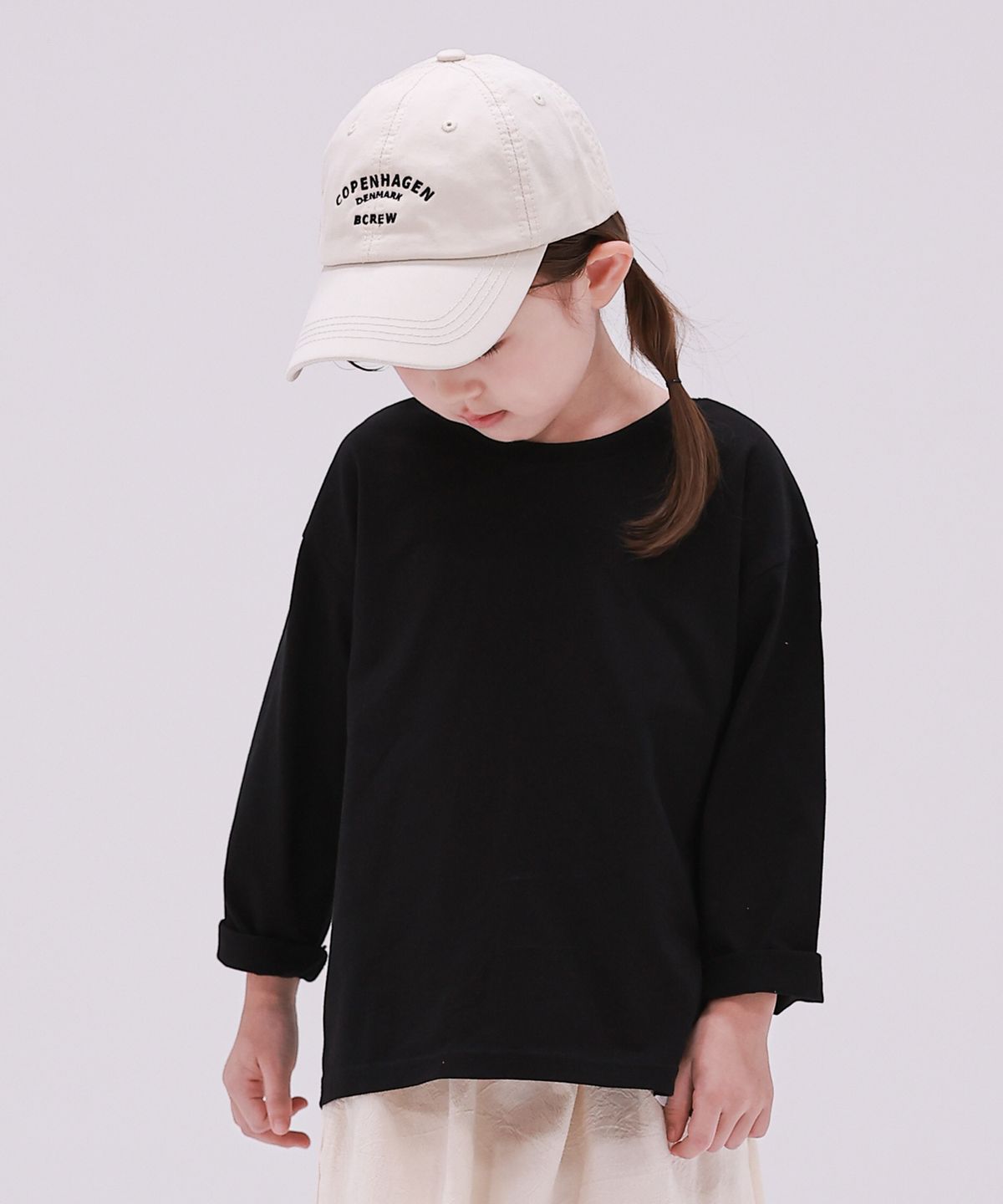 베이-비(BAY-B) BCREW 코튼 긴팔 T-SHIRTS MLT-BK