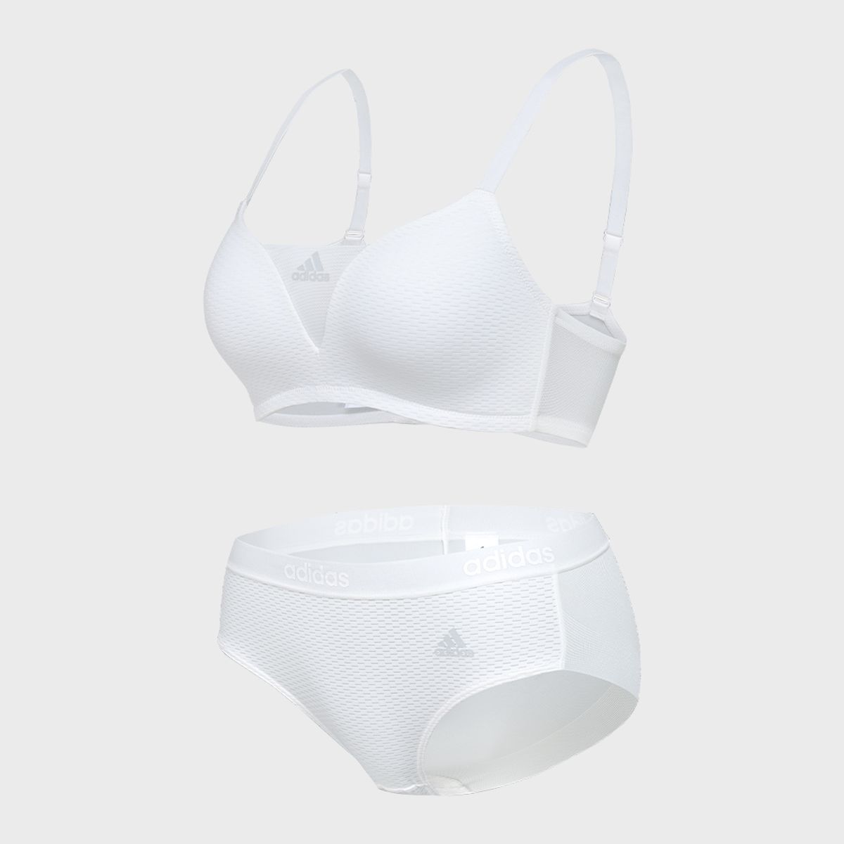 아디다스 언더웨어(ADIDAS UNDERWEAR) 메쉬 볼륨 서포트 브라팬티 WH