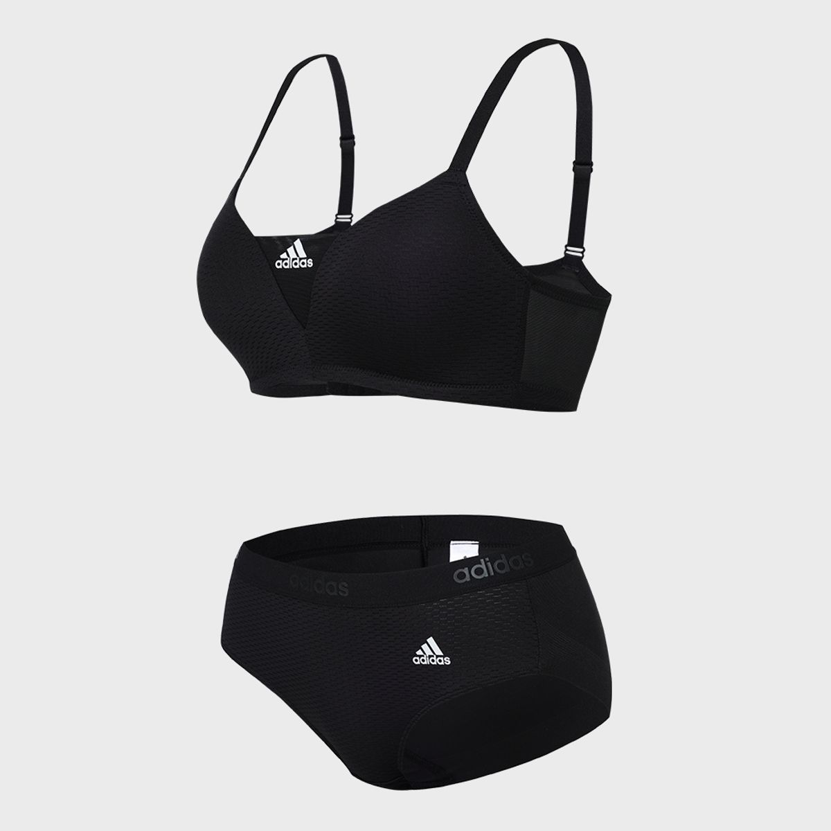 아디다스 언더웨어(ADIDAS UNDERWEAR) 메쉬 볼륨 서포트 브라팬티 BK