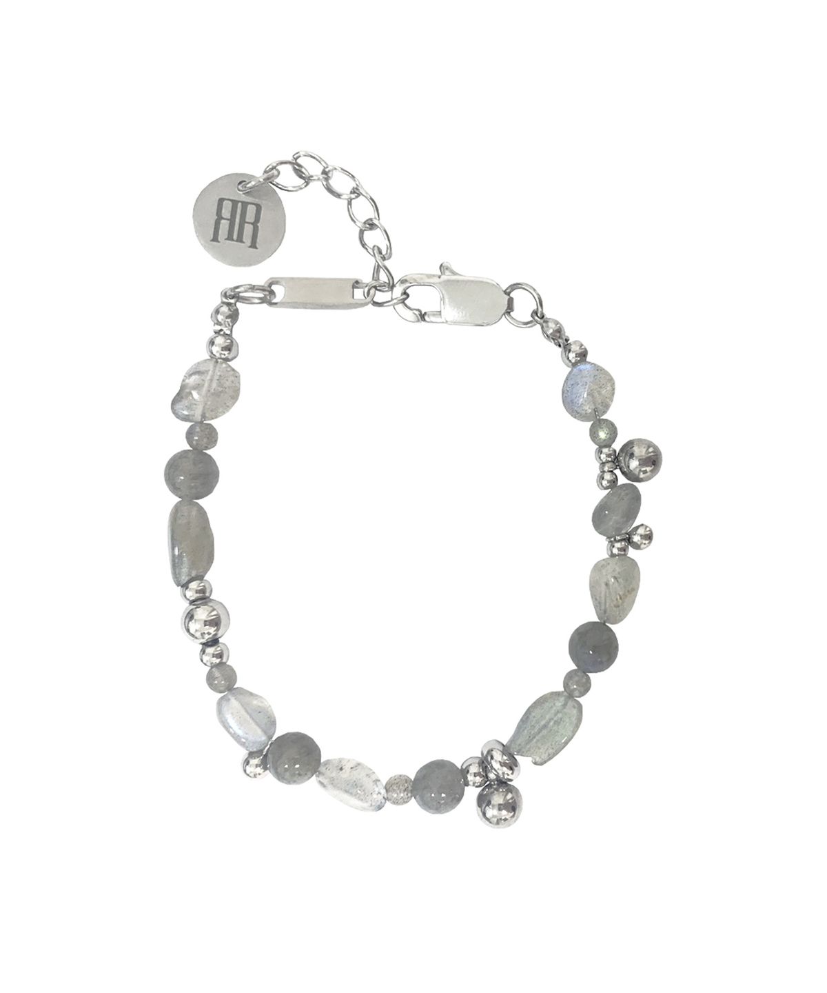 라드픽션(RAD FICTION) LINBER CHARM GEMSTONE BRACELET / PALE GREY