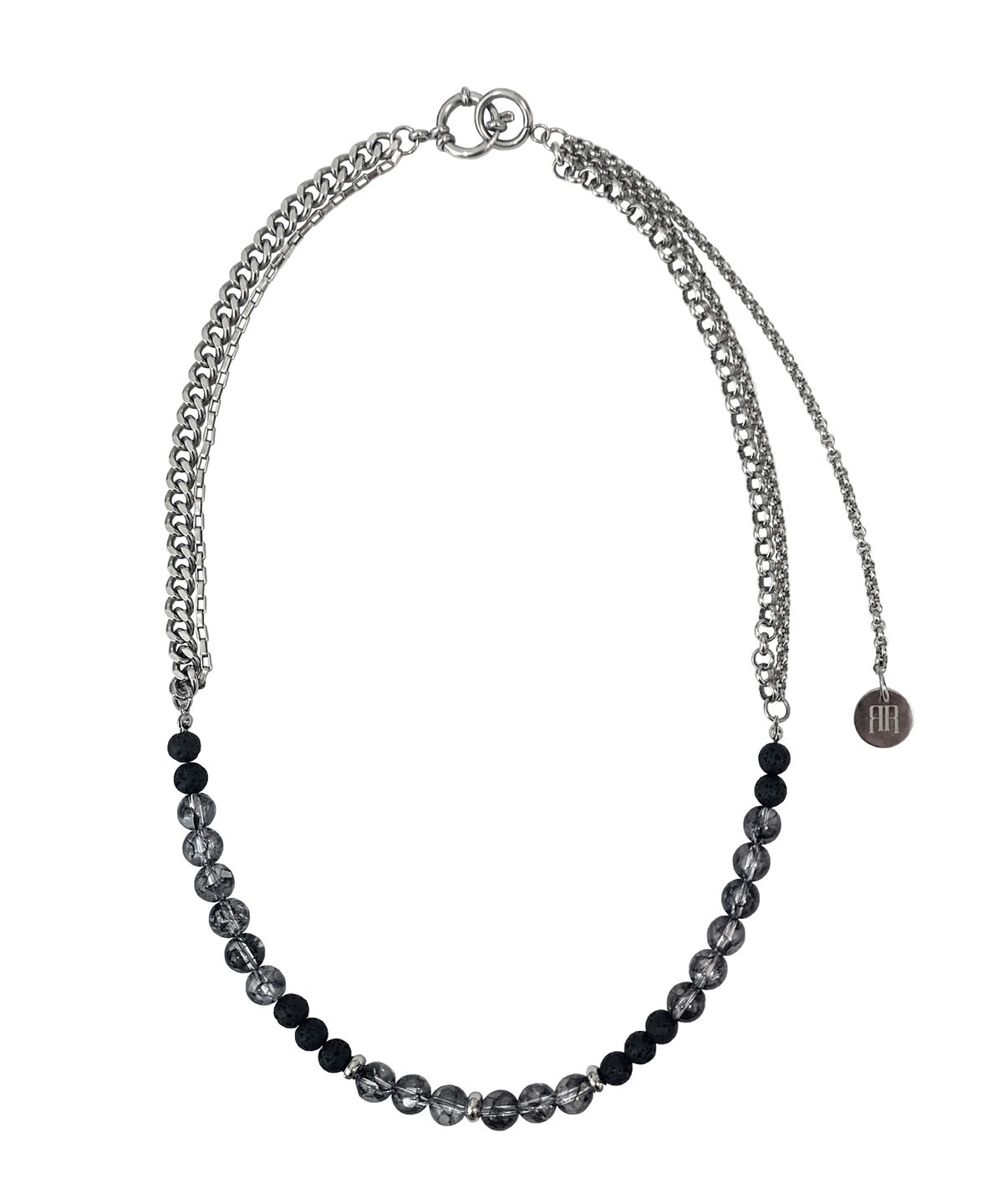 라드픽션(RAD FICTION) DEVON VOLCANIC STONE CHAIN NECKLACE / MIDNIGHT BLACK