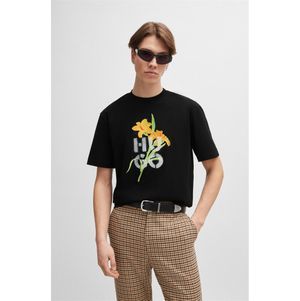 플라워 프린트 반팔 티셔츠 릴렉스핏 50517841_001