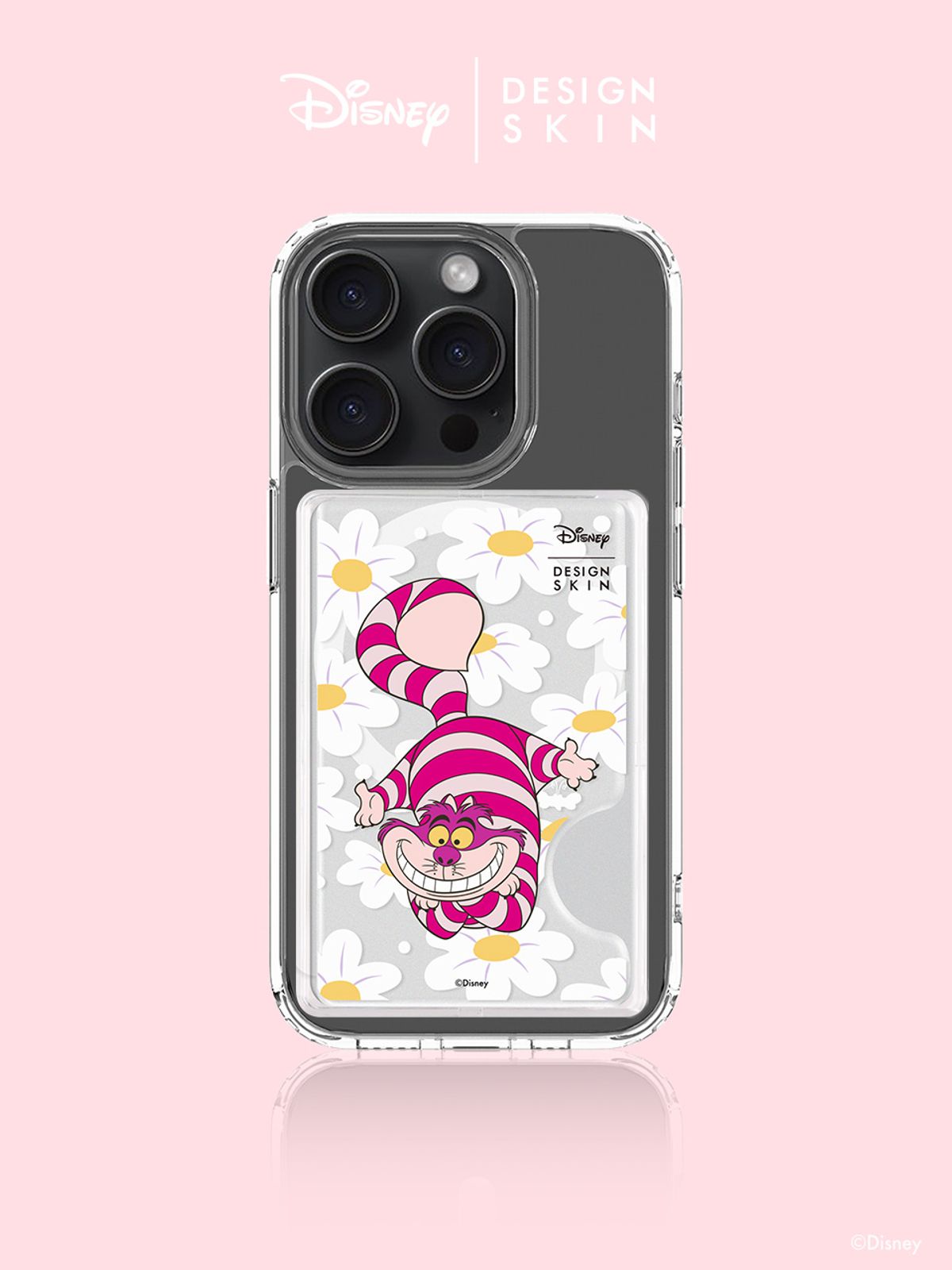 디자인스킨(DESIGNSKIN) 디즈니 맥세이프 카드 포켓 - 플라워 체셔캣