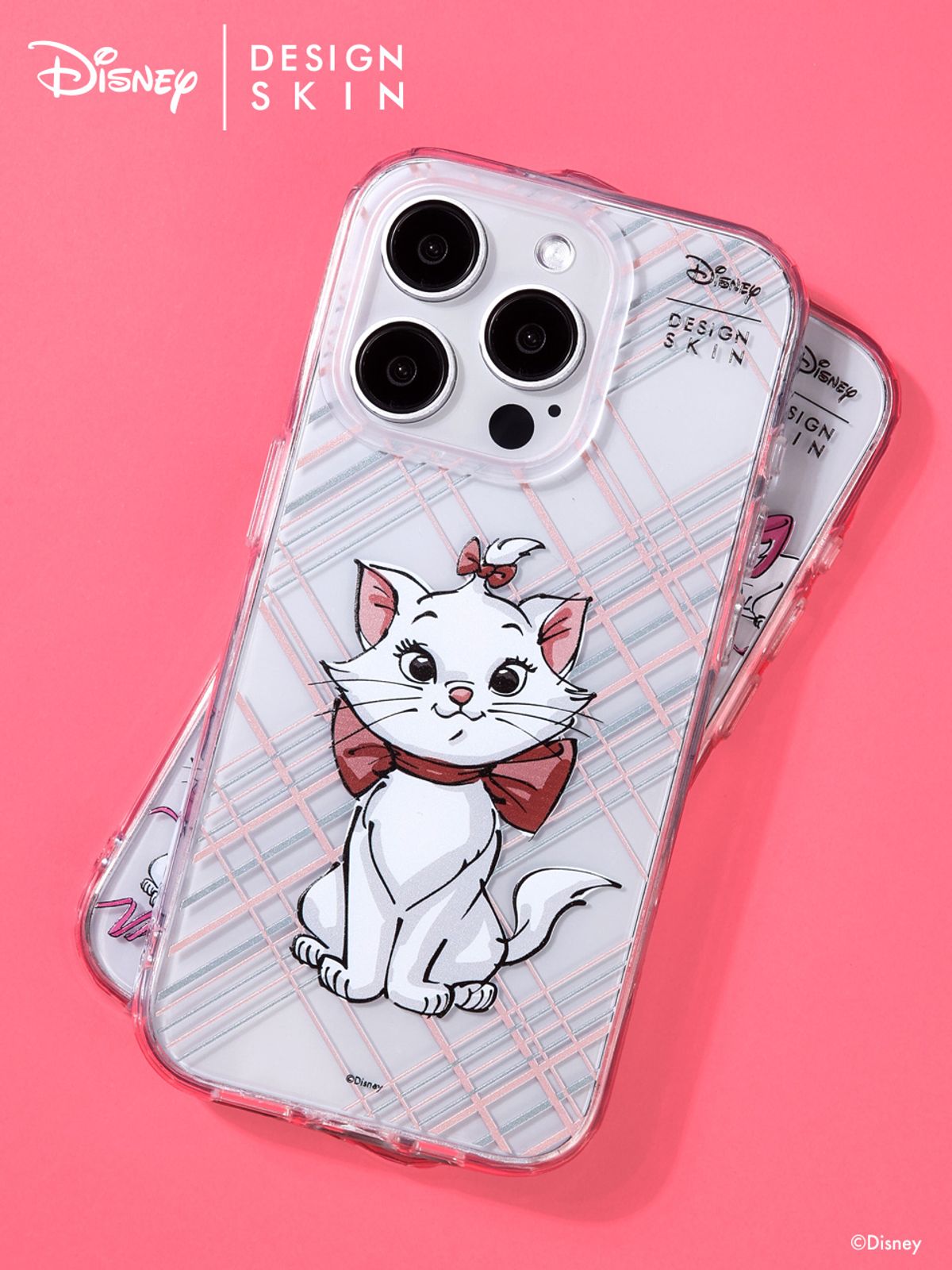 디자인스킨(DESIGNSKIN) 디즈니 클리어 그래픽 케이스 - 체크패턴 마리