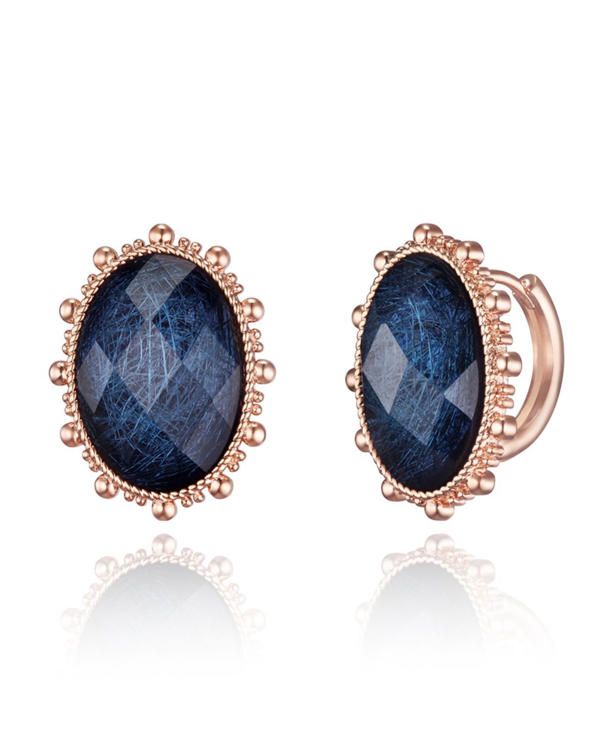 엘르주얼리(ELLEJEWELRY) 14K GF 블루 침수정 빅사이즈 원터치 귀걸이 ELGPEE524