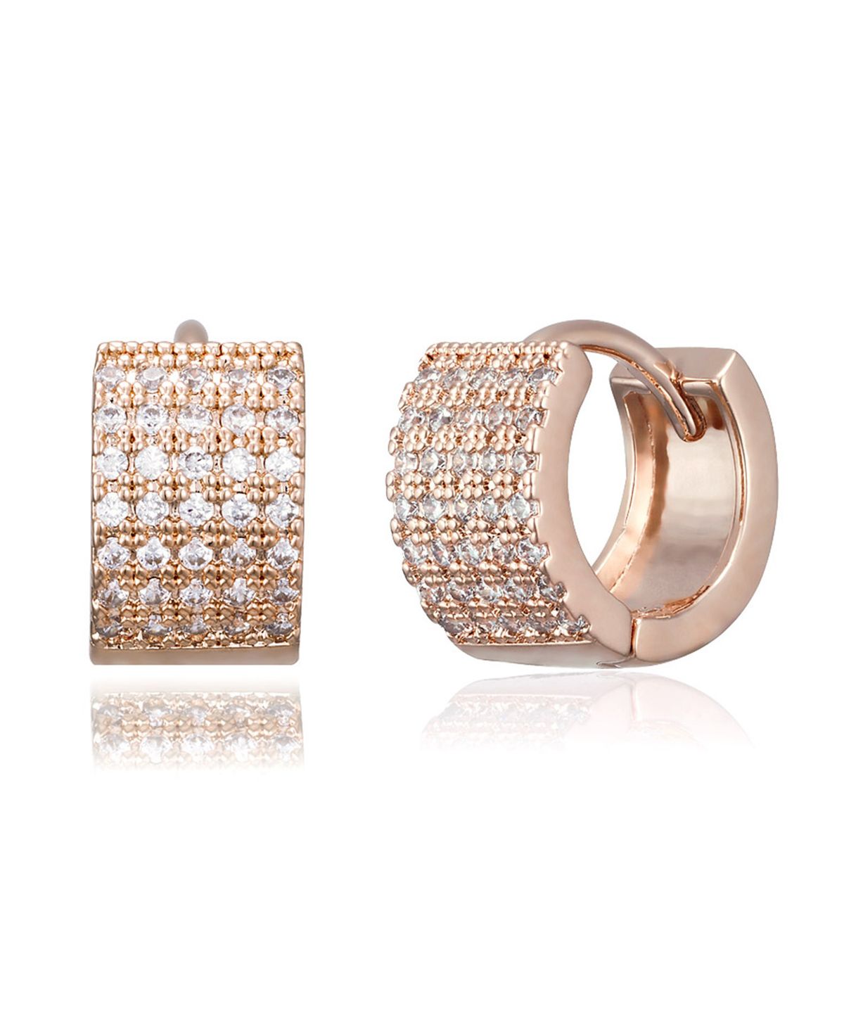 엘르주얼리(ELLEJEWELRY) 14K GF 볼륨 큐빅 원터치 귀걸이 ELGPEE505
