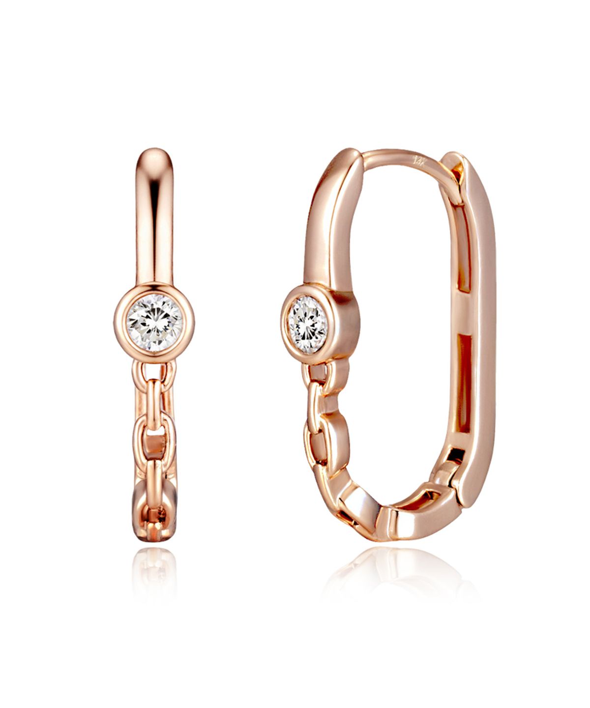 엘르주얼리(ELLEJEWELRY) 14K GF 하프 체인 원터치 귀걸이 ELGPEE497