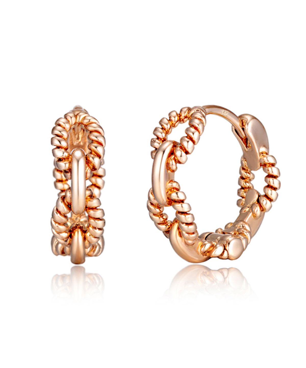 엘르주얼리(ELLEJEWELRY) 14K Goldpin 꼬임 클립 원터치 귀걸이 ELGPEE494