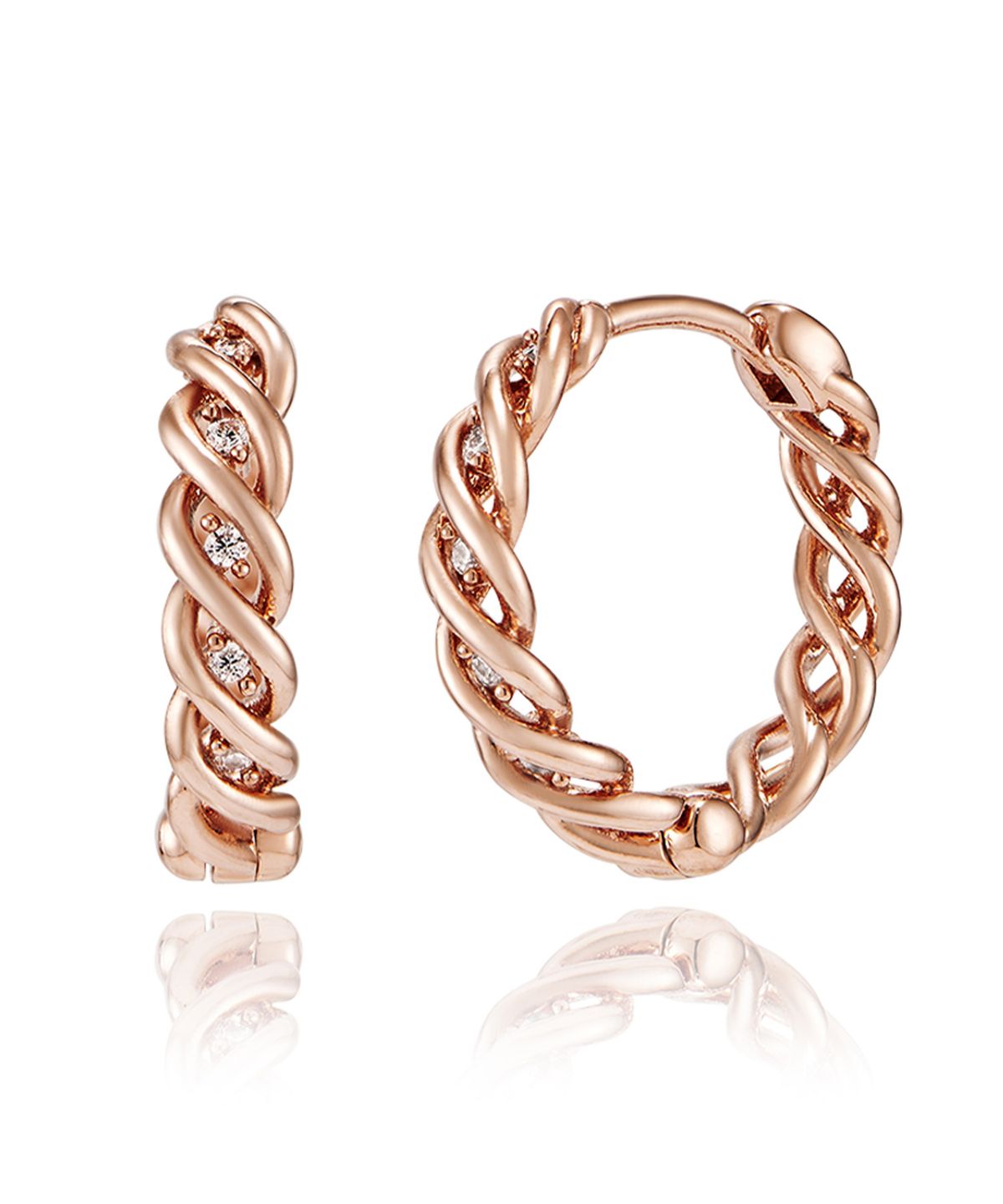 엘르주얼리(ELLEJEWELRY) 롤링 큐빅 원터치 귀걸이 ELGPEE485