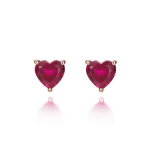 14K 루비 큐빅 하트 귀걸이 (gold filled) ELGPEE471