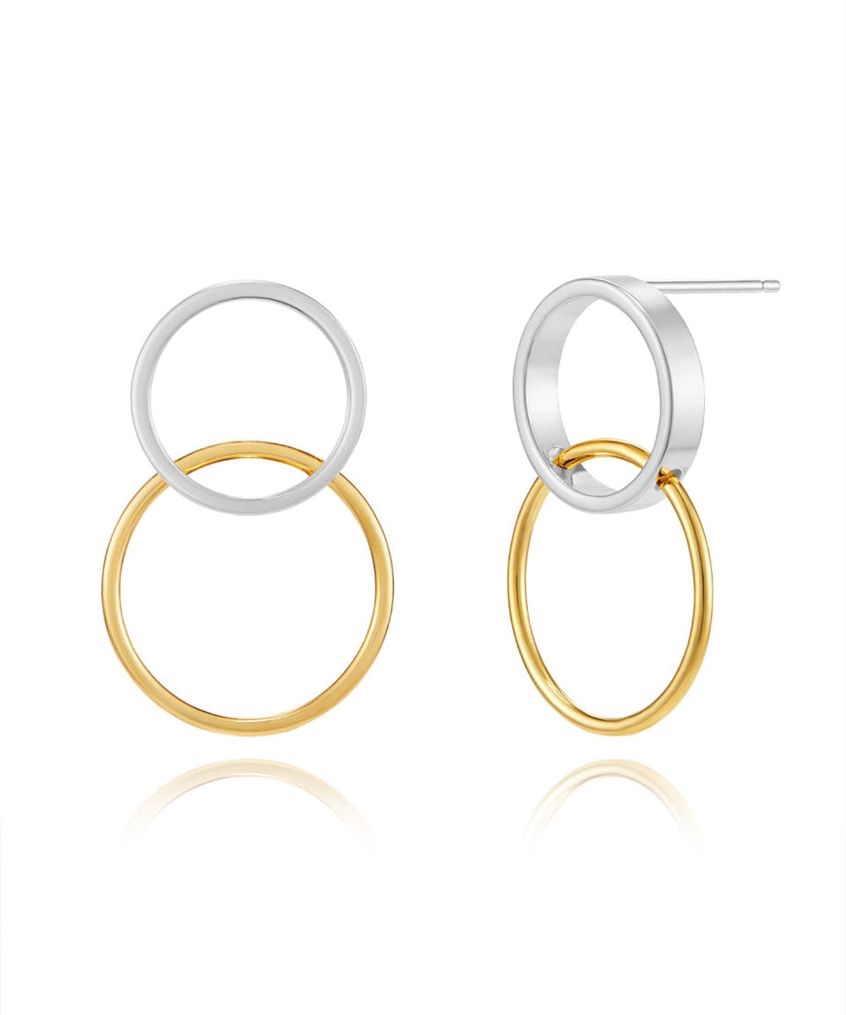 엘르주얼리(ELLEJEWELRY) Urban 14K GF 더블링 콤비 귀걸이 ELGPEE457