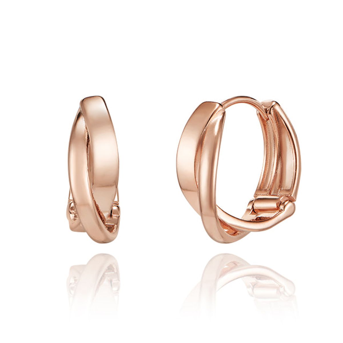 엘르주얼리(ELLEJEWELRY) 14K GF 웨이브 링 원터치 귀걸이 ELGPEE433