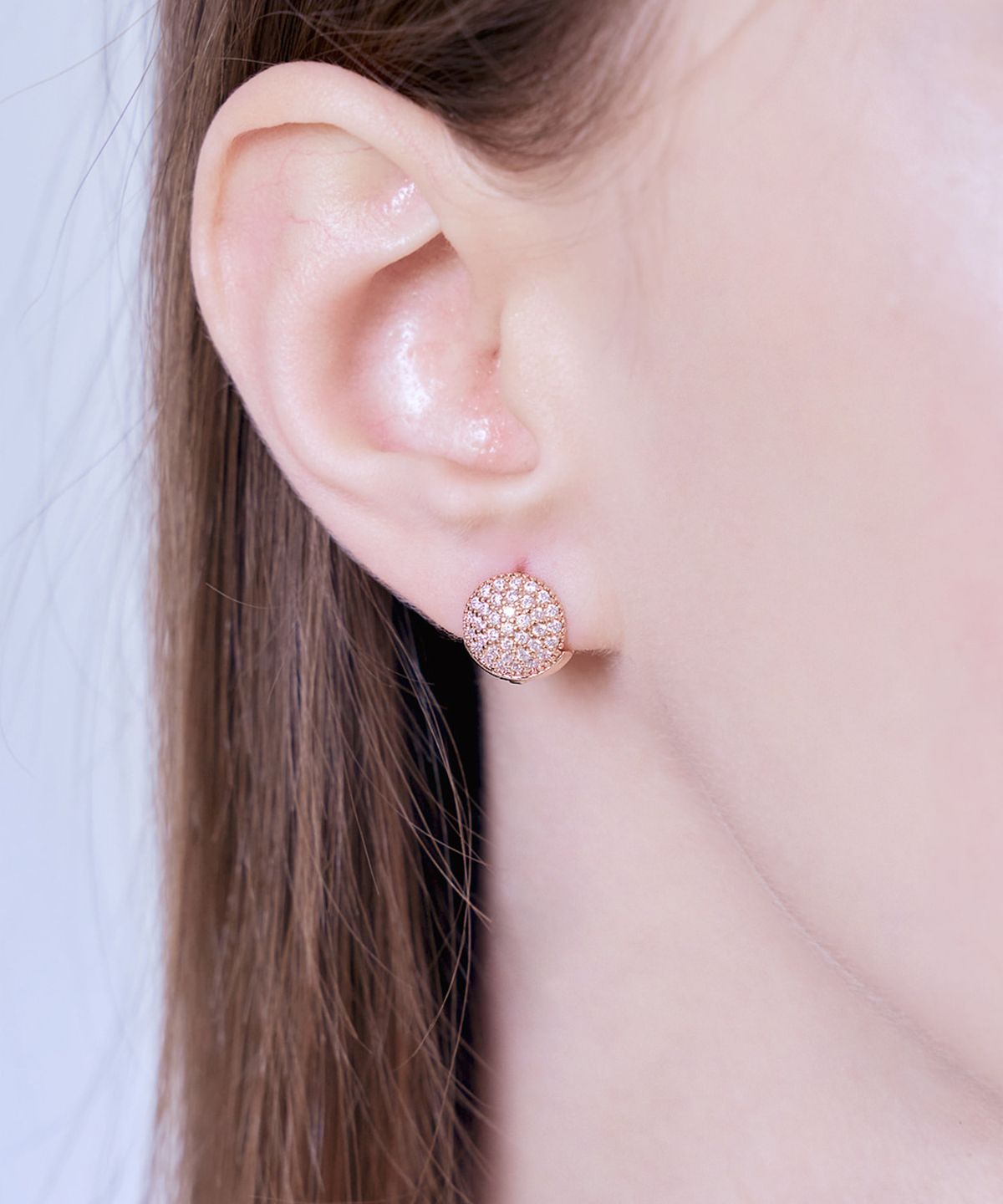 엘르주얼리(ELLEJEWELRY) 14K GF 파베 볼 원터치 귀걸이 ELGPEE429
