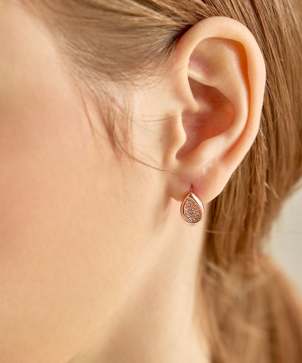 엘르주얼리(ELLEJEWELRY) 14K Goldpin 물방울 포인트 원터치 귀걸이 ELGPEE409
