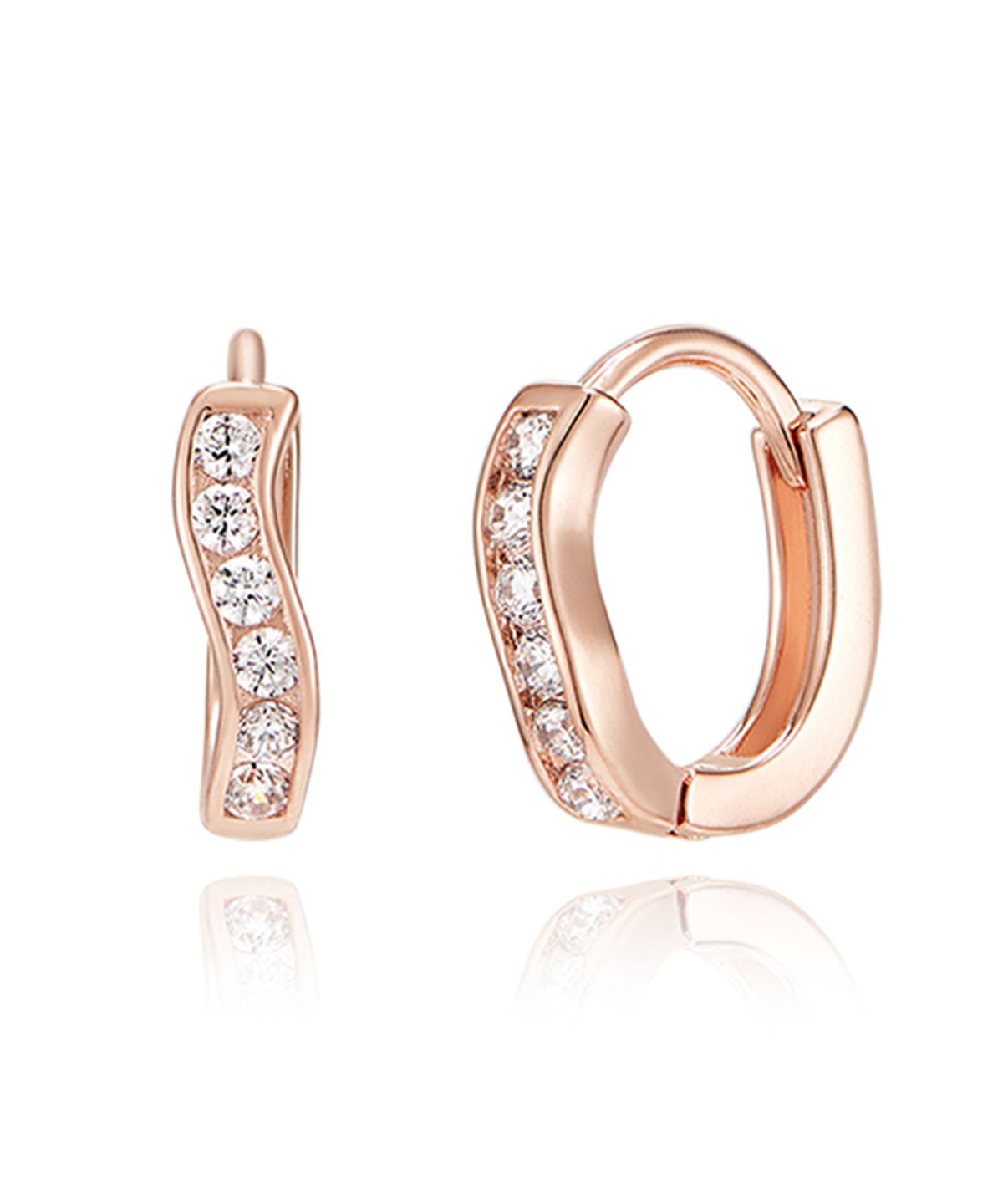 엘르주얼리(ELLEJEWELRY) 14K GF 물결라인 원터치 귀걸이 ELGPEE407