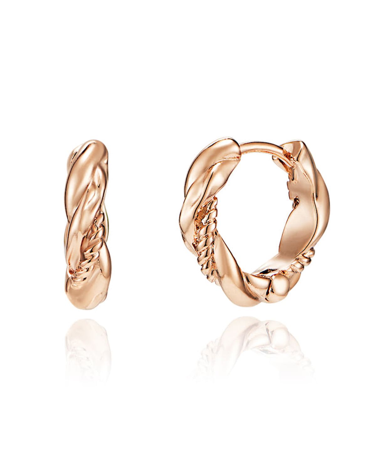 엘르주얼리(ELLEJEWELRY) 14K GF 꽈배기 원터치 귀걸이 ELGPEE403