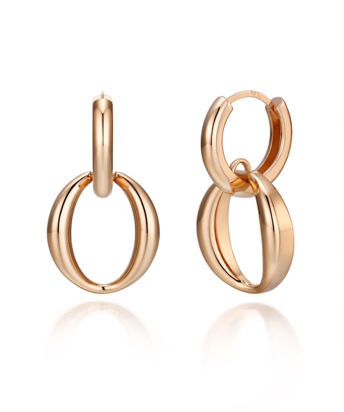 엘르주얼리(ELLEJEWELRY) 14K GF 드레스 플랫 원터치 귀걸이 ELGPEE367