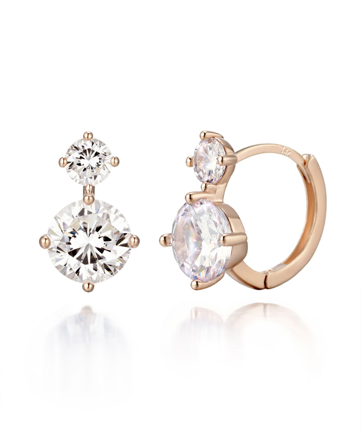 엘르주얼리(ELLEJEWELRY) 14K GF 포인트 블링블링 원터치 귀걸이 ELGPEE331