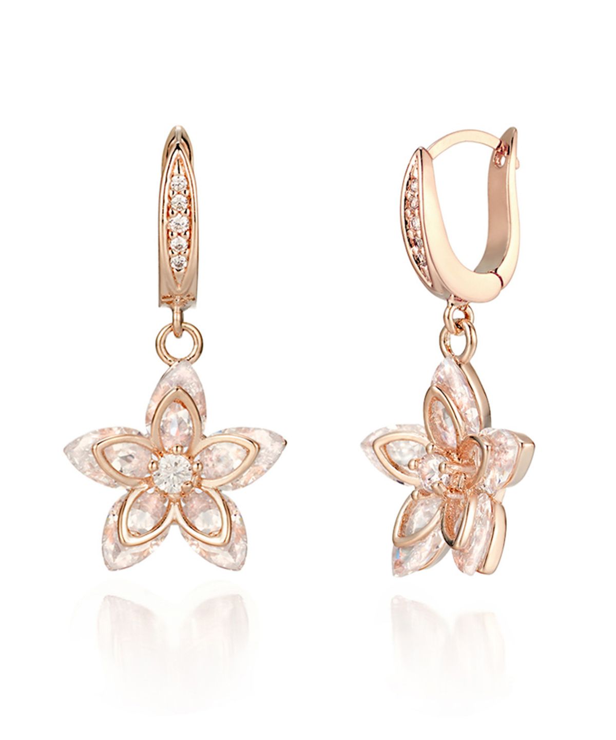 엘르주얼리(ELLEJEWELRY) 14K GF 화이트 플라워 원터치 귀걸이 ELGPEE282