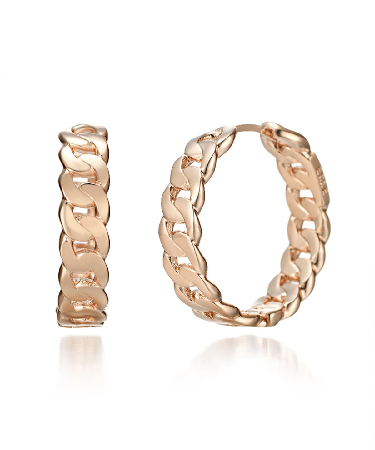 엘르주얼리(ELLEJEWELRY) 볼드 체인 14K GF 원터치 링 귀걸이 ELGPEE231