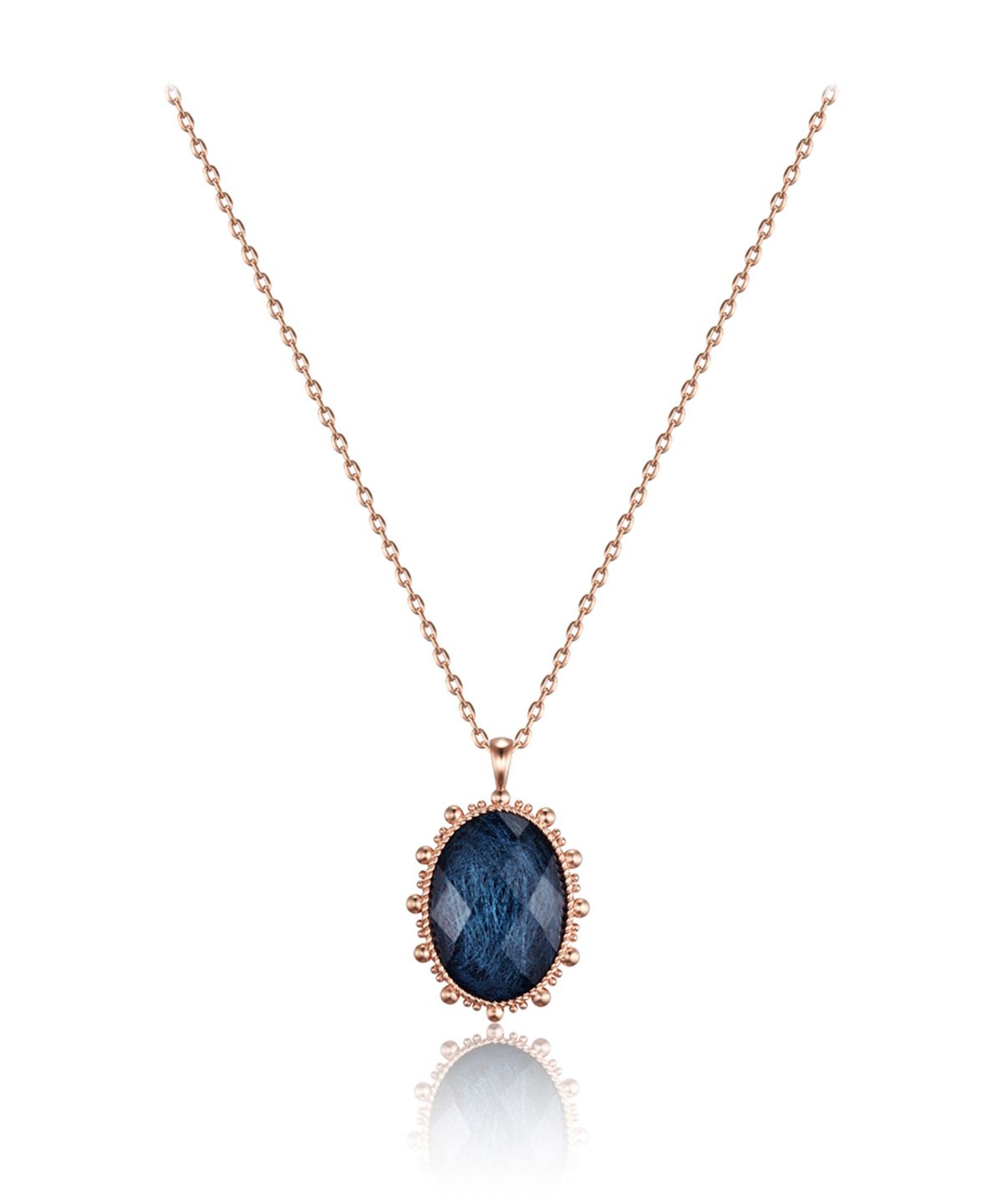 엘르주얼리(ELLEJEWELRY) 블루 침수정 파인 볼드 목걸이 ELBRNN223