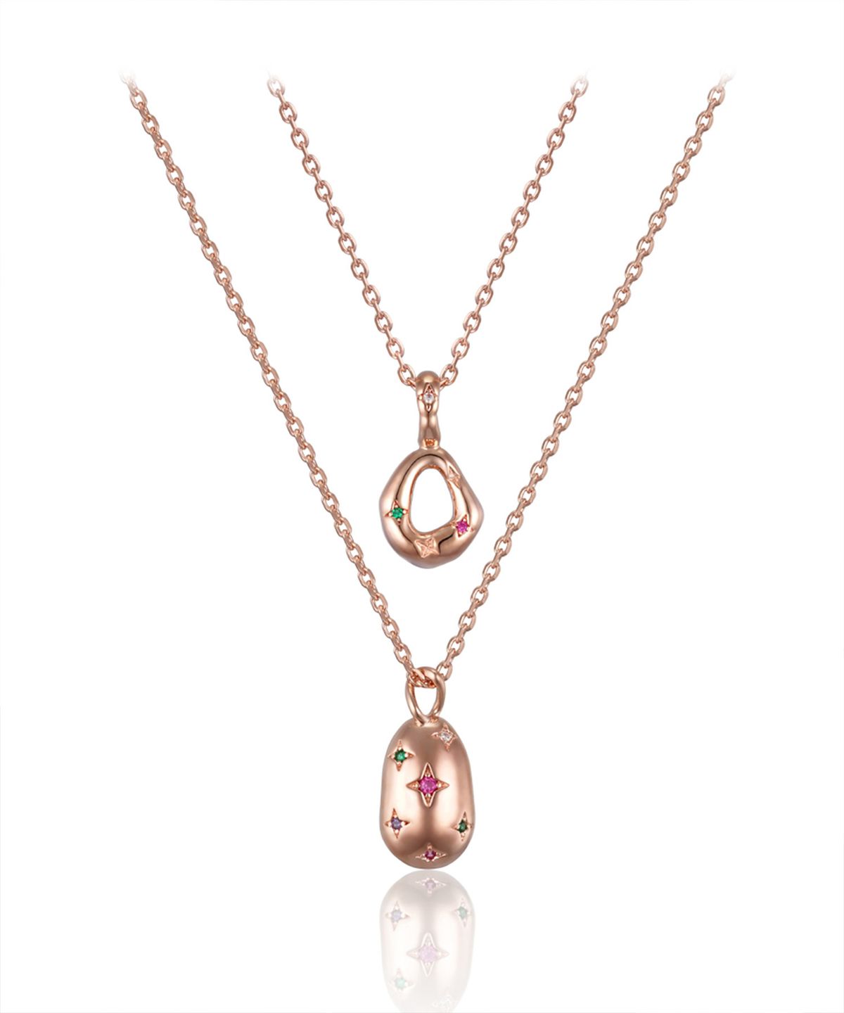 엘르주얼리(ELLEJEWELRY) 비비드 파티 듀얼큐빅 목걸이 ELBRNN214