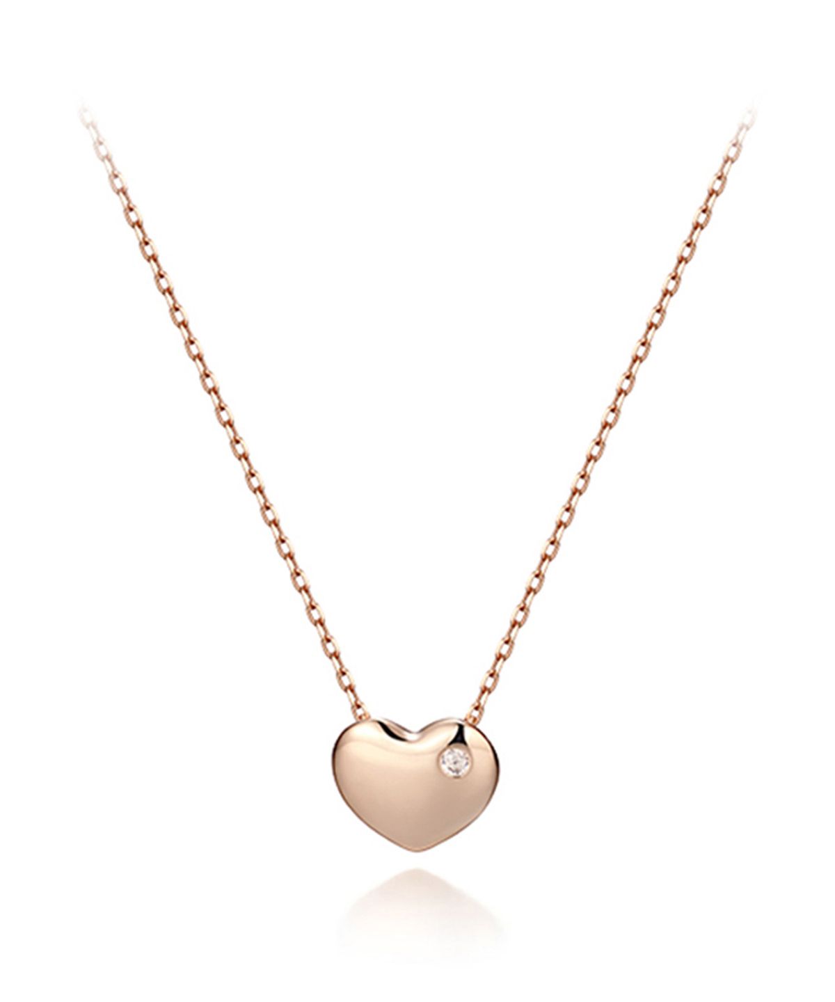 엘르주얼리(ELLEJEWELRY) 하트 큐빅 포인트 목걸이 ELBRNN180