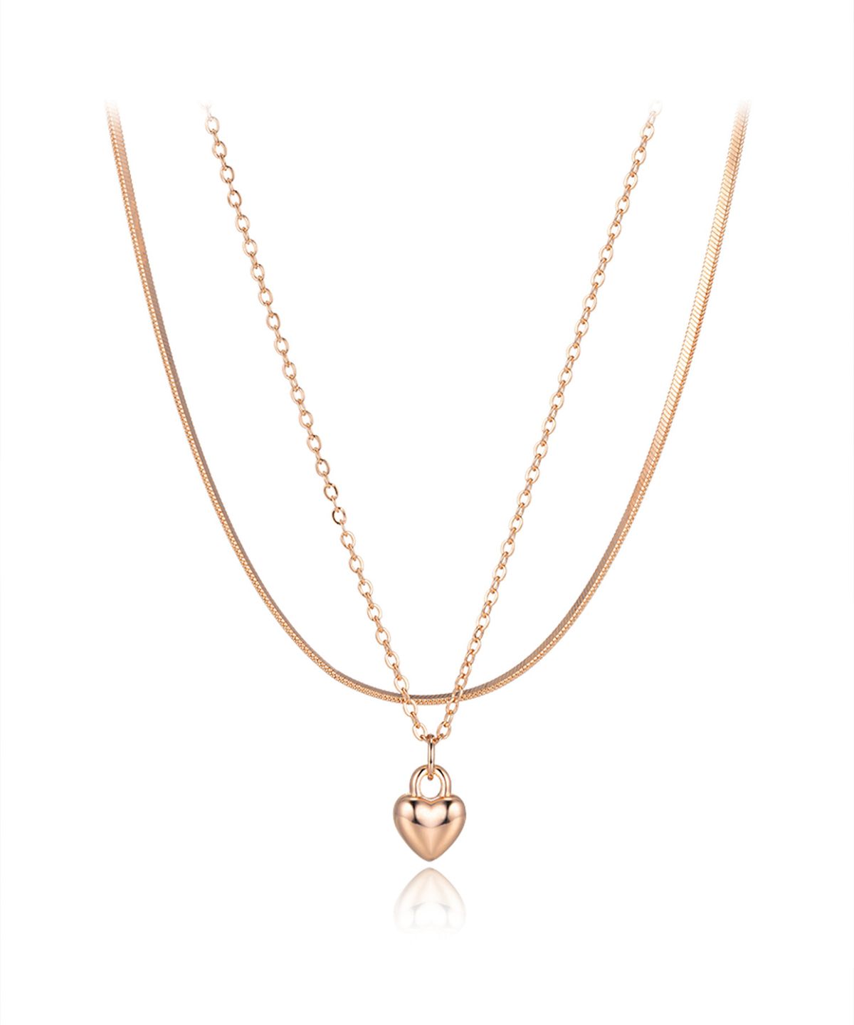 엘르주얼리(ELLEJEWELRY) 하트 레이어드 목걸이 ELBRNN191