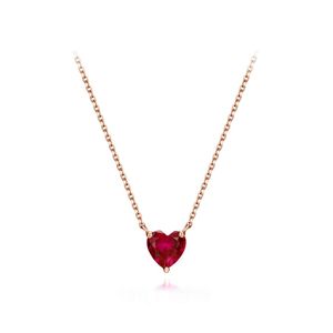 루비 큐빅 하트 목걸이 ELBRNN181