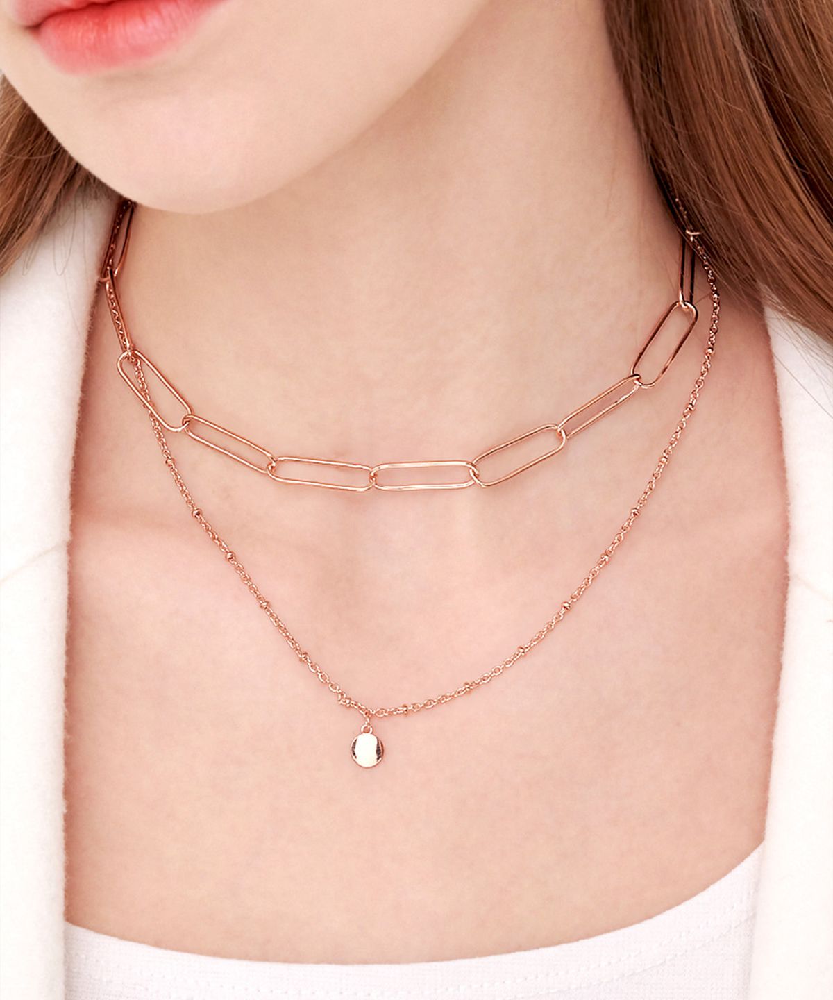 엘르주얼리(ELLEJEWELRY) 유니크 레이어드 목걸이 ELBRNN091