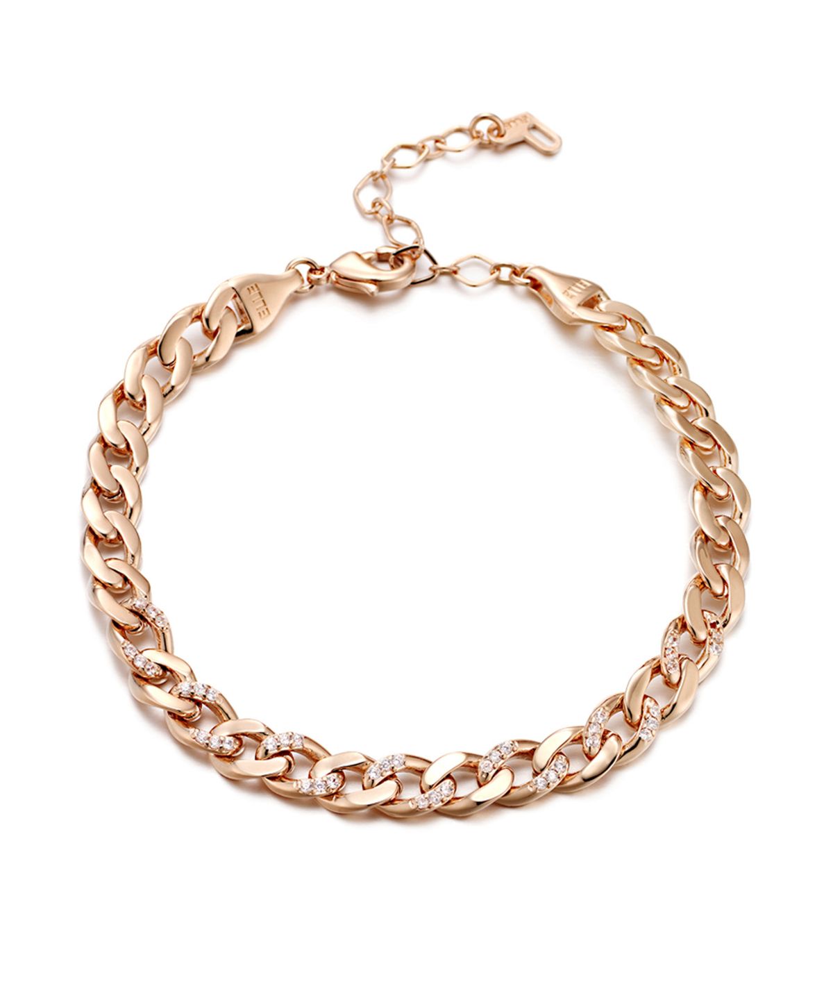 엘르주얼리(ELLEJEWELRY) 포인트 큐빅 체인 팔찌 ELBRBB069