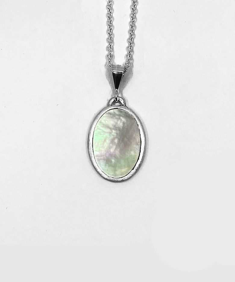 CLOVER 백자개 목걸이 Matte (Thin necklace)