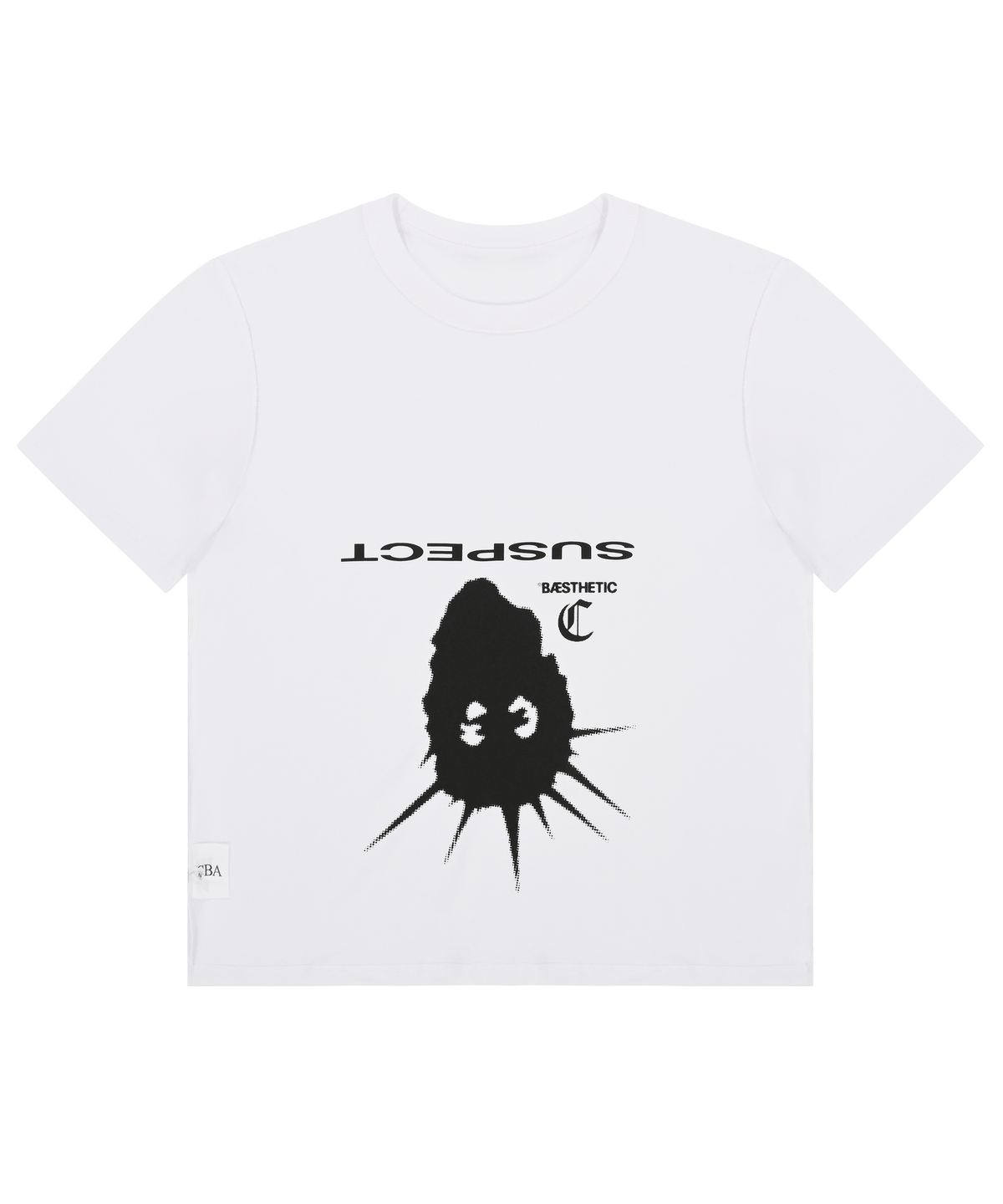 샴페인 블랭크 에스테틱(CHAMPAGNE BLANK AESTHETIC) SUSPECT 1/2 T-SHIRTS WHITE