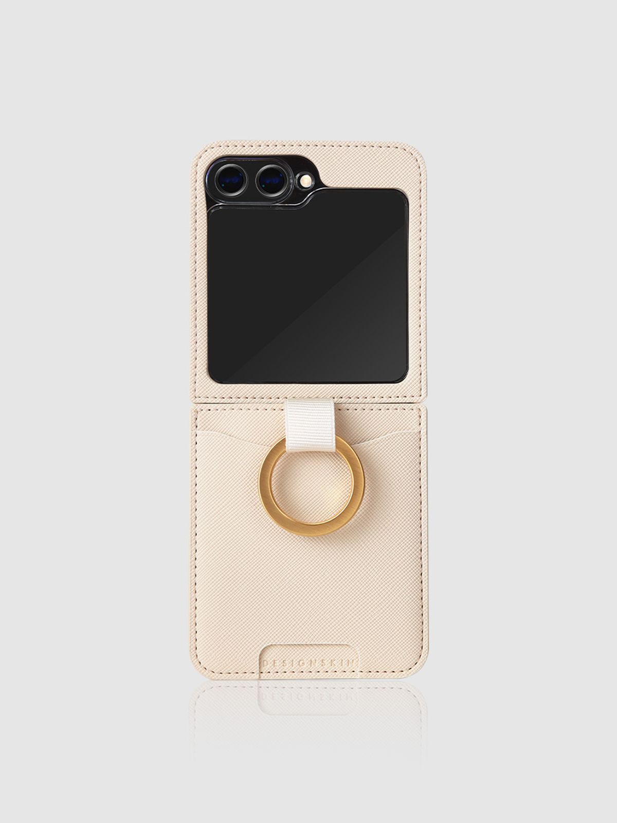 디자인스킨(DESIGNSKIN) 갤럭시Z플립6 링 그립 포켓 케이스 ver.2 - 아이보리