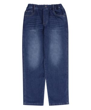 블루 워싱 일자핏 데님팬츠